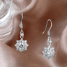 Rhodium Brass Earrings with AAA Grade CZ in Clear
