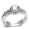 3W044 - Rhodium Brass Ring with AAA Grade CZ in Clear