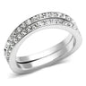 3W053 - Rhodium Brass Ring with Top Grade Crystal in Clear