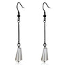 TK2381 - IP Black(Ion Plating) Stainless Steel Earrings with Synthetic Synthetic Glass in Clear