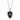 TK2522 - High polished (no plating) Stainless Steel Chain Pendant with Epoxy in Jet