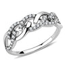 DA163 - High polished (no plating) Stainless Steel Ring with AAA Grade CZ in Clear