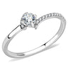 DA152 - High polished (no plating) Stainless Steel Ring with AAA Grade CZ in Clear