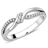 DA156 - High polished (no plating) Stainless Steel Ring with AAA Grade CZ in Clear