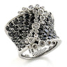 8X139 - Rhodium Brass Ring with AAA Grade CZ in Jet