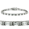 47401 - Rhodium Brass Bracelet with AAA Grade CZ in Clear