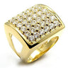 7X003 - Gold Brass Ring with AAA Grade CZ in Clear