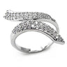 7X076 - Rhodium Brass Ring with AAA Grade CZ in Clear