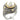 7X137 - Reverse Two-Tone Brass Ring with Synthetic in White