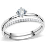DA026 - High polished (no plating) Stainless Steel Ring with AAA Grade CZ in Clear