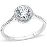 DA022 - High polished (no plating) Stainless Steel Ring with AAA Grade CZ in Clear