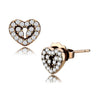 DA085 - IP Rose Gold(Ion Plating) Stainless Steel Earrings with AAA Grade CZ in Clear