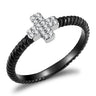 DA127 - Two-Tone IP Black (Ion Plating) Stainless Steel Ring with AAA Grade CZ in Clear