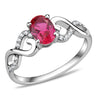 DA119 - High polished (no plating) Stainless Steel Ring with AAA Grade CZ in Ruby