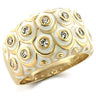 9W164 - Gold Brass Ring with AAA Grade CZ in Clear