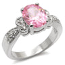 9X045 - High-Polished 925 Sterling Silver Ring with AAA Grade CZ in Rose