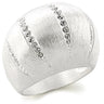 9W177 - Silver Brass Ring with Top Grade Crystal in Clear