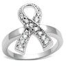 3W263 - Rhodium Brass Ring with AAA Grade CZ in Clear