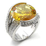 7X288 - Rhodium 925 Sterling Silver Ring with AAA Grade CZ in Topaz