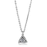 DA301 - High polished (no plating) Stainless Steel Chain Pendant with AAA Grade CZ in Clear