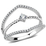 DA264 - High polished (no plating) Stainless Steel Ring with AAA Grade CZ in Clear
