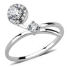 DA260 - High polished (no plating) Stainless Steel Ring with AAA Grade CZ in Clear