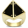 GL325 - IP Gold(Ion Plating) Brass Ring with Epoxy in Jet