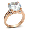 GL144 - IP Rose Gold(Ion Plating) Brass Ring with AAA Grade CZ in Clear