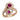 GL153 - IP Rose Gold(Ion Plating) Brass Ring with Top Grade Crystal in Fuchsia