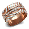 GL202 - IP Rose Gold(Ion Plating) Brass Ring with Top Grade Crystal in Clear