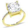 DA172 - IP Gold(Ion Plating) Stainless Steel Ring with AAA Grade CZ in Clear