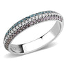 DA232 - High polished (no plating) Stainless Steel Ring with AAA Grade CZ in Multi Color
