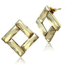 GL344 - IP Gold(Ion Plating) Brass Earrings with Top Grade Crystal in Topaz