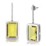 DA378 - High polished (no plating) Stainless Steel Earrings with Top Grade Crystal in Topaz