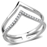 DA308 - No Plating Stainless Steel Ring with AAA Grade CZ in Clear