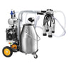 Electric Cow Milking Machine, 6.6 Gal / 25 L 304 Stainless Steel Bucket, Automatic Pulsation Vacuum Milker, Portable Milker with Food-grade Silicone Cups and Tubes, Adjustable Pressure
