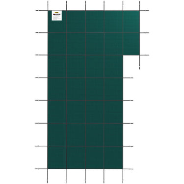 Inground Pool Safety Cover, 20 ft x 38 ft Rectangular Winter Pool Cover with Right Step, Triple Stitched, High Strength Mesh PP Material, Good Rain Permeability, Installation Hardware Included