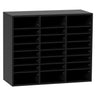 Wood Literature Organizer, 24 Compartments, File Sorter with Removable Shelves, Mailboxes Slot for Office Home Classroom Mailrooms Organization, EPA Certified, Black