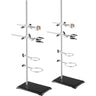 Lab Stand Support, Laboratory Retort Support Stand 2 Sets, Steel Lab Stand 23.6" Rod and 8.3" x 5.5" Cast Iron Base, Includes Flask Clamps, Burette Clamps and Cross Clamps
