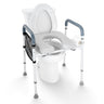 Raised Toilet Seat, 7-Position Height Adjustment 19.3" - 25.2", 350lbs Weight Capacity, with Comfort Padded Aluminum Frame, Universal Toilet Seat Riser, for Elderly, Handicap, Pregnant, Medical