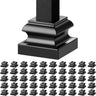 Aluminum Alloy Baluster Shoes Stair Flat Shoe with Screw Holes for 1/2 Inch Square Scroll Basket Twist Knuckle Staircase Balusters Metal Spindle Railing, Satin Black (50 Pcs)