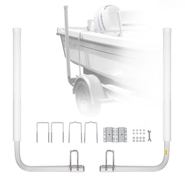 Marine Trailer Guide Set, 60'' Flexibly Adjustable, Dual Rust-Resistant Steel Supports with PVC Covering, Ideal for Ski, Fishing, and Sailboat Transport, 2-Piece Kit 2024