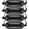 Boat Fenders, 5.5" x 20" Boat Bumpers for Docking, Inflatable Ribbed Fender with Center Holes, Marine Boat Dock Fender Bumper with Air Pump, 4 Needles and 4 Ropes and Storage Bag, Black