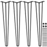 Hairpin Table Legs 34" Black Set of 4 Desk Legs 880lbs Load Capacity (Each 220lbs) Hairpin Desk Legs 3 Rods for Bench Desk Dining End Table Chairs Carbon Steel DIY Heavy Duty Furniture Legs