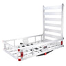 50 x 29.5 x 8.7 inch Hitch Cargo Carrier, 500lbs Capacity Trailer Hitch Mounted Cargo Basket, Aluminum Luggage Carrier Rack with Folding Ramp, Fits 2" Hitch Receiver for SUV Truck Pickup Camping