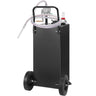 30 Gallon Gas Caddy, Fuel Storage Tank with Wheels, Portable Fuel Caddy with Manuel Transfer Pump, Gasoline Diesel Fuel Container for Cars, Lawn Mowers, ATVs, Boats, More, Black