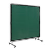 Welding Screen with Frame, 6' x 6' Welding Curtain Screen, Flame-Resistant Vinyl Welding Protection Screen on 4 Swivel Wheels (2 Lockable), Moveable & Professional for Workshop/Industrial, Green