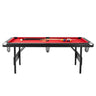 Billiards Table, 7 ft Pool Table, Portable Foldable Space-Saving Table, Billiard Table Set Includes Balls, Cues, Chalks and Brush, Black with Red Cloth, Perfect for Family Game Room Kids Adults