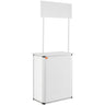 Promotion Counter Table, Portable Tradeshow Podium Table, 30.91" x 14.96" x 71.46", Display Exhibition Counter Stand Booth Fair with Wall, Pop Up Podium with Storage Rack/Carrying Bag