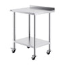 24 x 30 x 40 Inch Stainless Steel Work Table, Commercial Food Prep Worktable with Casters, Heavy Duty Prep Worktable, Metal Work Table with Adjustable Height for Restaurant, Home and Hotel